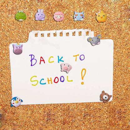 30 Pcs Cute Animal Push Pins - Decorative Frog Thumbtacks for Cork Board, Photo Wall, Map, Bulletin Board