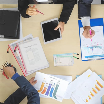 EOOUT 8pcs Mesh Zipper Pouch, Zipper Pouches for Organizing, 8 Sizes Waterproof Zipper Bags, 8 Colors Waterproof Plastic, for Travel Storage, Office Appliances