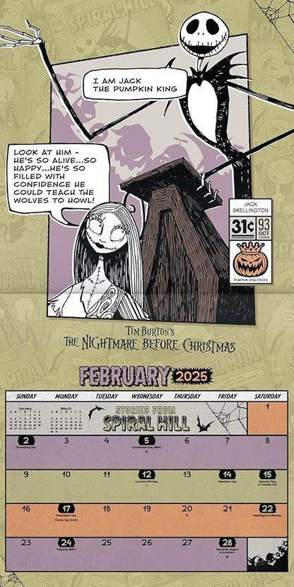 Disney Nightmare Before Christmas Calendar 2025 - Deluxe 2025 Jack Skellington Collector's Edition Wall Calendar Bundle with Decals & Over 100 Calendar Reminder Stickers (NBC Gifts, Office Supplies)