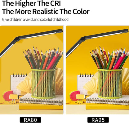 LED Desk Lamp with Clamp, Architect Desk Lamp with Dual Light and Adjustable Swing Arm, Clip-on Eye-Care 4 CCT Modes & 5 Brightness Levels Table Light Modern Desk Light for Home Office