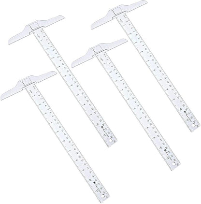 12 Inch/ 30 cm T-Square Ruler Plastic Transparent T-Ruler for Drafting and General Layout Work (4)
