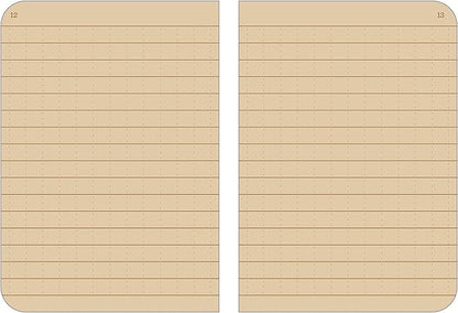 Rite in the Rain Weatherproof Mini-Stapled Notebook, 3 1/4" x 4 5/8", Tan Cover, Universal Pattern, 3 Pack (No. 971TFX-M)