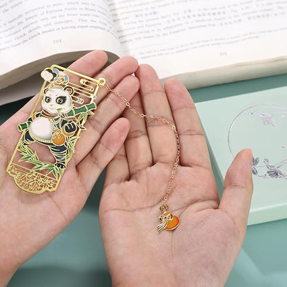 JinYeZi-Metal Bookmark, Cute Panda Design, Creative Bookmark Suitable for Book Lovers and Students, Unique Design is an Excellent Choice for Teacher's Day Gifts/Christmas Gifts/Book Lovers Gifts