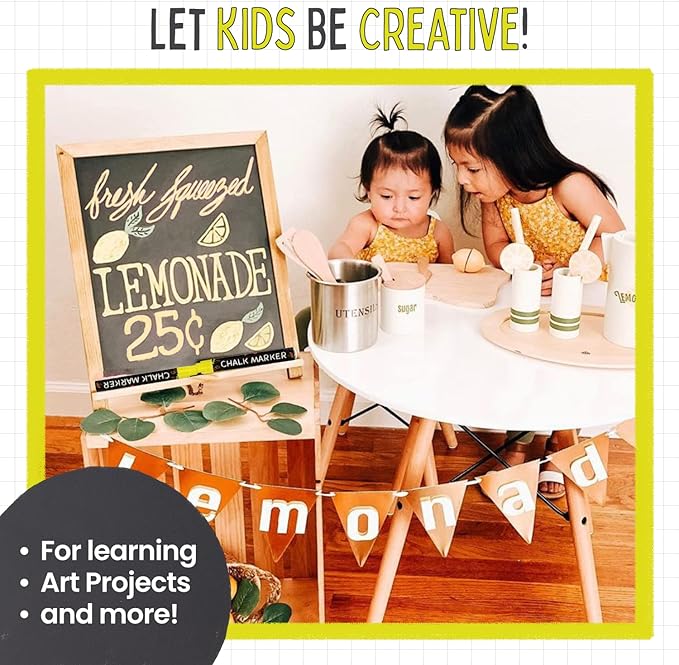 5 Yellow Chalkboard Chalk Markers - Yellow Dry Erase Markers for Blackboard, Chalkboard Signs, Windows, Glass | Variety Pack - Fine & Jumbo Size Ink Pen (1mm, 3mm, 6mm, 10mm, 15mm)