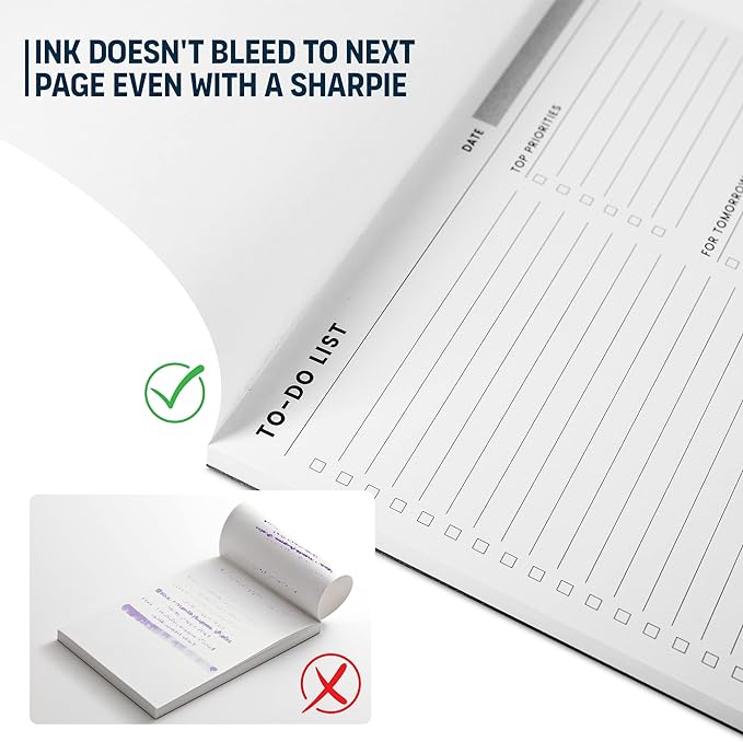 To Do List Notepad: With Multiple Functional Sections - Large Size 8.5x11" 52 Sheets - Tear Off Daily Planner Notebook - Task CheckList Organizer Agenda Pad for Work - Note, Plans, Goals, Grocery, and