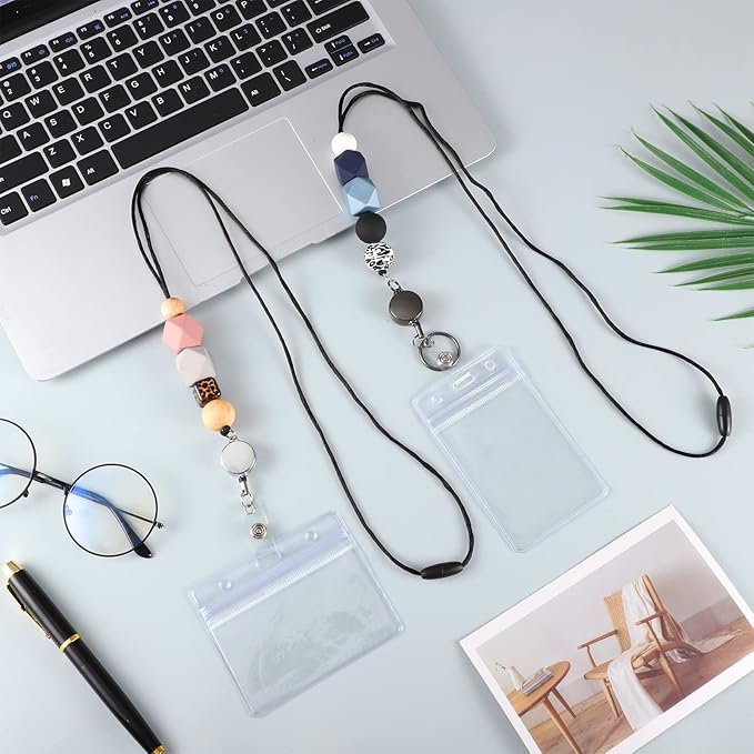 6 in 2 Set Retractable Lanyard for ID Badges, Teacher Lanyard with ID Holder Cute Lanyards for Women Nurse Teacher Appreciation Gifts Office Gift for Coworkers