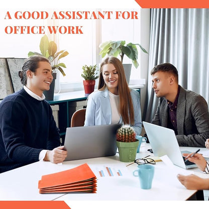 48 Pcs Classification Folders Bulk 2 Dividers File Folder with Fastener 2 Prongs Letter Size Pressboard Filefolders with 3.5 Inch Expansion for Organize Office Medical Document (Orange)