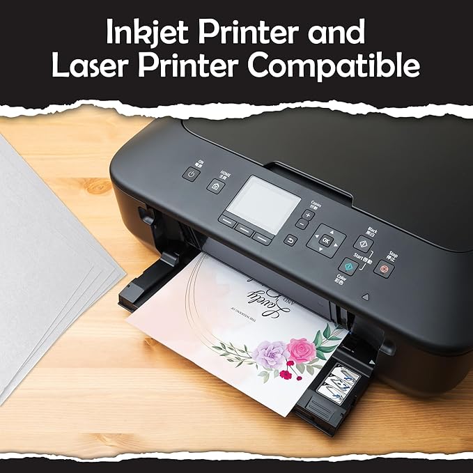 SANZIX 120 Sheets White Cardstock 5" x 7" - 80 Lbs/220 GSM, Laser & Inkjet Printer Compatible Invitation Paper | 5x7 Cardstock Paper for Printing | Invitation cards, Postcards, Note Cards