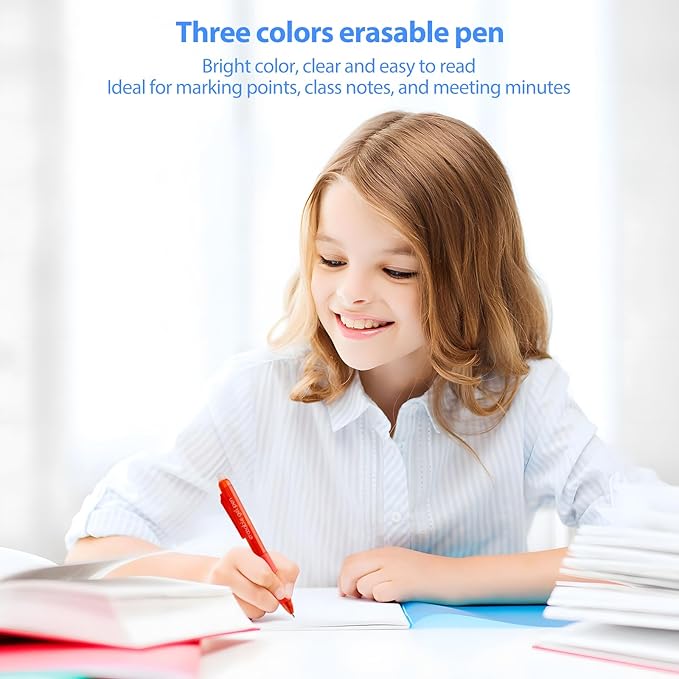8-Pack Erasable Pen Set,Erasable pens, Erasable Gel Pen, 12-Pack, fine 0.7mm Erasable Pen for a smooth writing experience - perfect for school, office and as a gift for kids or friends.