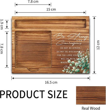 vizuzi Bible Verse Joshua 1 9 Christian Decor Sticky Note Holder Gifts for Women Men Prayer Coworkers Employees Friends Inspirational Positive Scripture Desk Self-Stick Note Pad Holders ZSS52