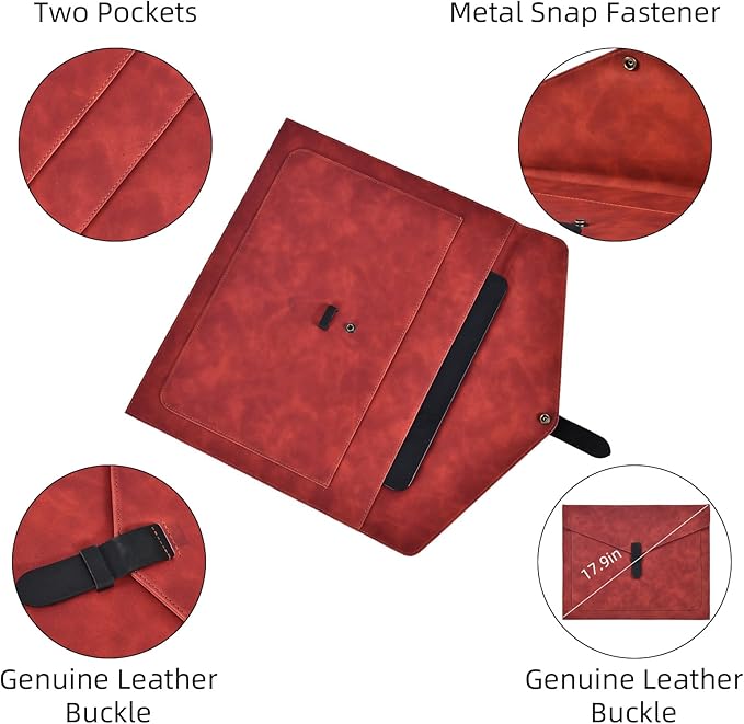 Green Leather File Folder Letter Size, File Organizer, Important Document Folders with Pockets, Document Organizer, Laptop Sleeve Notebook Case, Paper Storage, A4 Envelopes Filing Folder