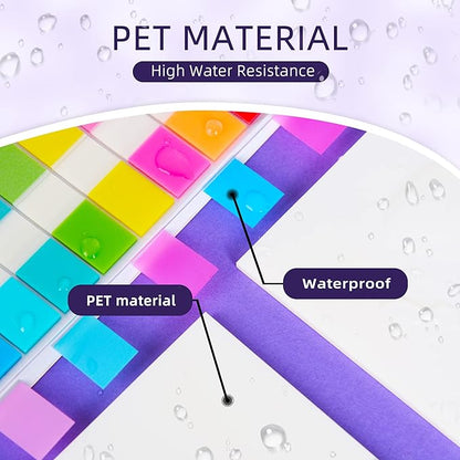 Golcellia Transparent Sticky Notes, See Through Sticky Note, Pastel Colorful Clear Sticky Notes-1040 Sheet Pack (3 Styles) Annotating Books Repositionable Translucent Sticky Tabs