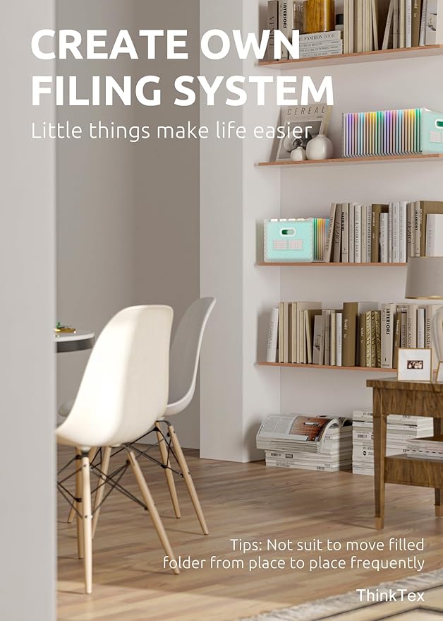 ThinkTex 26 Pockets Accordion File Organizer, Upright & Open Top, A-Z Colorful Tabs, Larger Capacity Expanding File Folder, Letter/A4 Size for School, Home and Office - Green