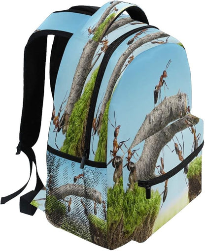 Blueangle Ant Team Backpack for Boy Girl Teens, Water Resistant School Backpack Lightweight Bookbag Casual Backpack