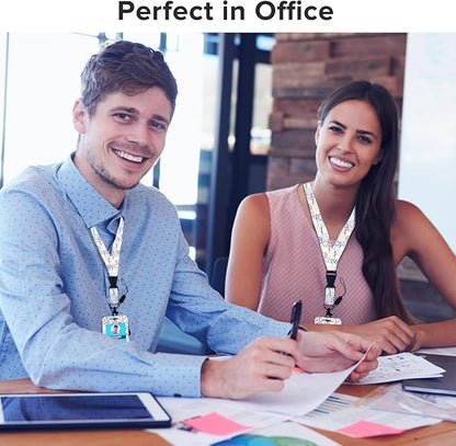 Cute ID Badge Holder with Lanyard Retractable Badge Reel Clip Funny Lanyards for ID Badges Name Tags Keychain for Office Teacher Doctor Student Women Men Nurse Accessories for Work