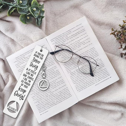 Sobriety Gift for Women Men, Proud of You Sobriety Bookmark, Alcoholics Addiction Stay Clean and Sober Bookmark, Inspirational Christmas Graduation Gifts-DB12