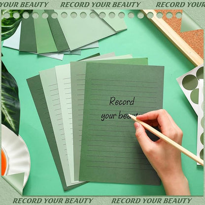 100 Pcs Stationery Lined Stationery Paper and Envelopes Set Includes 50 Letter Writing Paper and 50 Envelope for Office, 5.5 x 8.25 Inch(Sage Green)