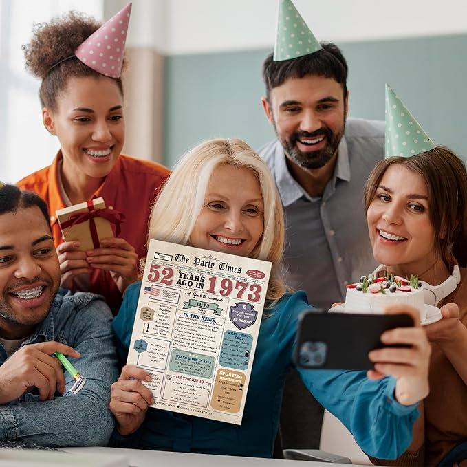 Funny 52nd Birthday Card, 52nd Birthday Gifts for Him Her, 52nd Birthday Decorations Men Women