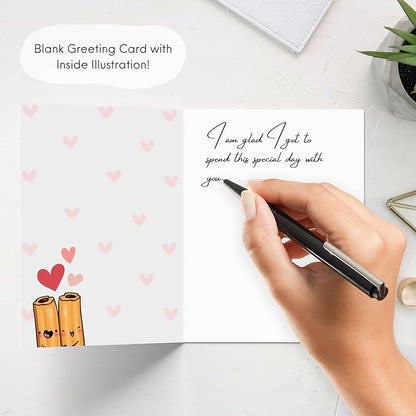 ALY LOU Anniversary Card for Her Him/Girlfriend Wife/Husband Boyfriend, Friendship Thank You Birthday Kawaii Greeting Card (Churr’ all I need (Churros))