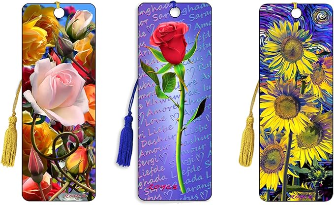 3D Lenticular Royce Bookmarks by Artgame (Flower Set)