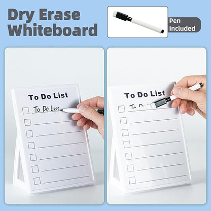 Desktop Dry Erase Board, Small Whiteboard with Stand, A5 Size 8.3 x 5.8 Inches with A Dry Erase Marker (to Do List, A5)