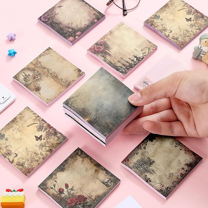 Post it Notes 3x3 Cute and Aesthetic Sticky Notes Planner Notepad - 450 Sheets - Desk Accessories for School, Office, and Home - Ideal Gifts for Teachers, Women, and Coworkers (Dark Rose)