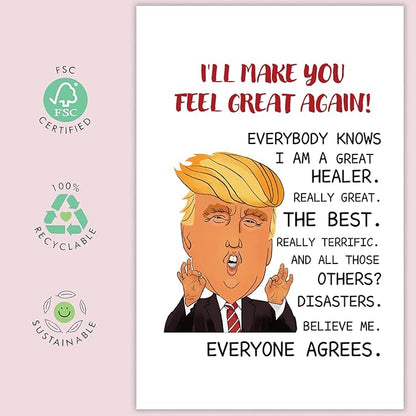UUEFKTN Humor Encouragement Card Support Gift For Men Women, Naughty Sympathy Get Well Soon Get Better Recovery Card for Friend,Funny Feel Better Gift for Him Her