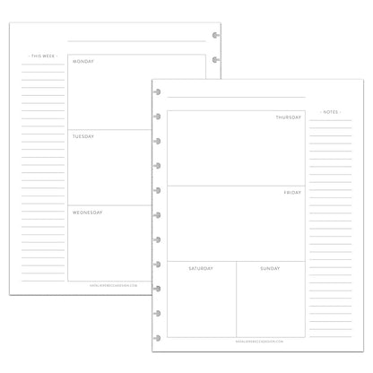 BetterNote Horizontal Undated Calendar Refill Pages for Disc Notebook, fits The Happy Planner, Discbound Levenger Circa, Staples Arc, TUL (Classic- 12 months, 11-Disc, 8.5"x11")