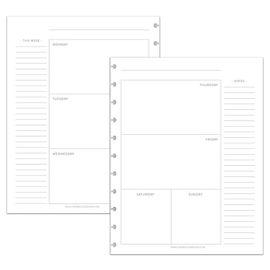 BetterNote Horizontal Undated Calendar Refill Pages for Disc Notebook, fits The Happy Planner, Discbound Levenger Circa, Staples Arc, TUL (Classic- 12 months, 11-Disc, 8.5"x11")