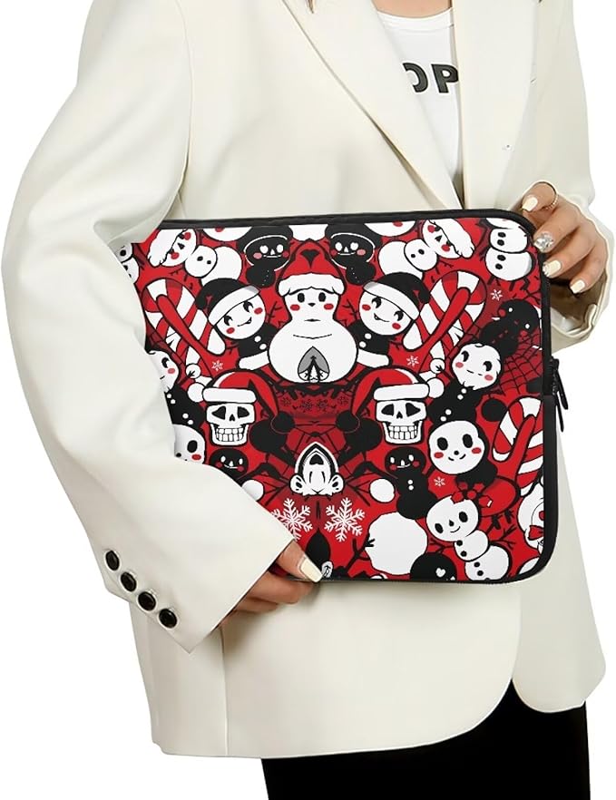 Christmas Snowman Printed Computer Bags for Laptops, Water Resistant 15 Inch Laptop Bag Laptop Briefcase Travel Case for Women Men Teens, Compatible with Most Laptops