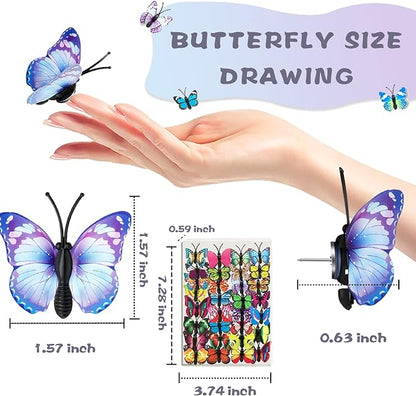 GOUWEIBA 40 Packs Decorative Thumb Tacks - Cute Push Pins Colorful Pushpins for Photo Wall Cork Board Bulletin Board Home Office Decor Cubicle Decorations (Butterfly)