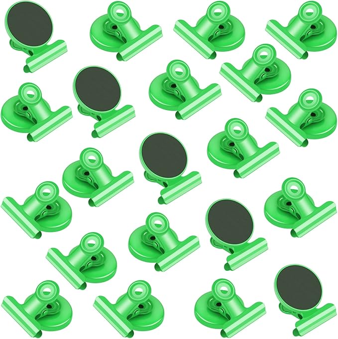 20 Pack Magnetic Clips Heavy Duty, Refrigerator Magnets, Clip Magnets Fridge, Strong Magnet Clips for Home Office Cruise (Light Green)