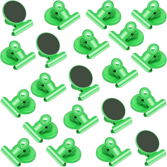 20 Pack Magnetic Clips Heavy Duty, Refrigerator Magnets, Clip Magnets Fridge, Strong Magnet Clips for Home Office Cruise (Light Green)