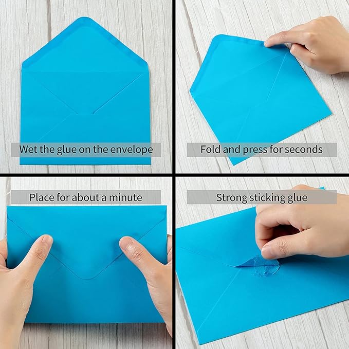 50 Pack A6 Envelopes for 4 x 6 Greeting Cards, Birthday Party, Photos, Baby Shower and Wedding Invitation Cards, 6 1/2 x 4 3/4 Inches (Multicolor)