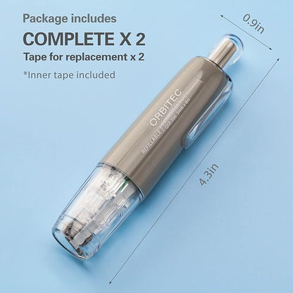 Refillable Retractable Quick Dry White Correction Tape,Mini Small Aesthetic Cute Correction Tape, with Easy to Use Kawaii Pen Shaped Applicator,for School Office Supplies