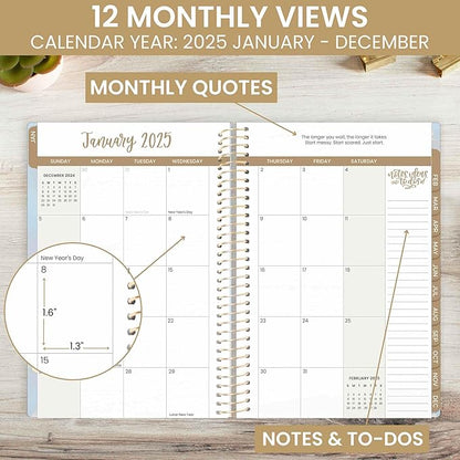 bloom daily planners 2025 Calendar Year Day Planner (January 2025 - December 2025) - 5.5” x 8.25” - Weekly/Monthly Agenda Organizer Book with Stickers & Bookmark - Iridescent Opal