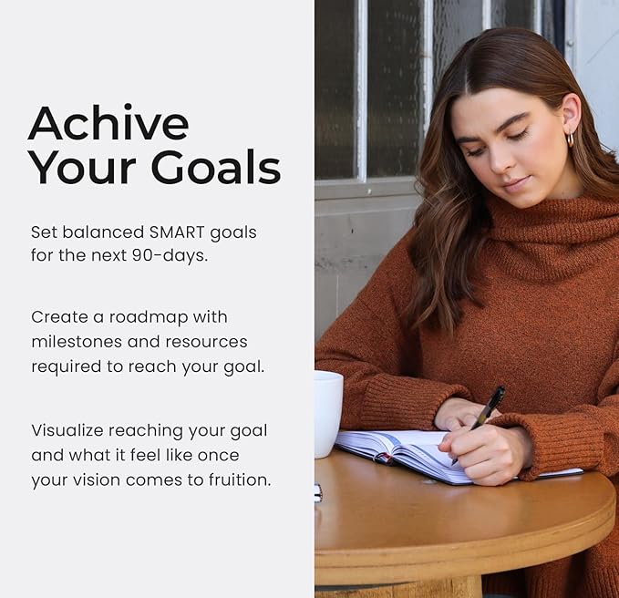 The OAK Journal Orange Smart Goal Planner Journal and Planner for Full Focus and Best Self Quarterly Goal Planner & Daily Gratitude Journal