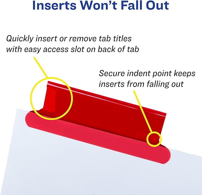 Avery Big Tab Insertable Extra Wide Dividers, 8 Multicolor Tabs, 1 Set (11222) (Pack of 4)
