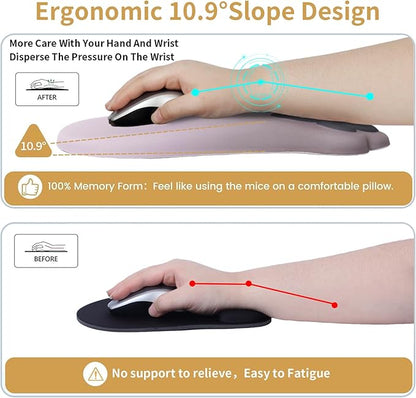 Ergonomic Mouse Pad with Wrist Rest,Cute Cat Paw Mousepad Wrist Support,Comfortable Massage Design Computer Pain Relief Mouse Pad with Non-Slip PU Base for Desk Laptop Gaming,Gradual Brown