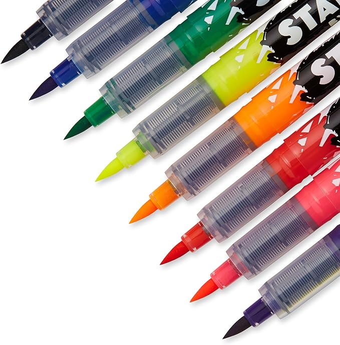 Sharpie Stained Fabric Markers, Brush Tip, Assorted Colors, 8 Count