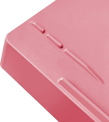 Acrimet Stackable Letter Tray 2 Tier Side Load, Plastic, Desktop File Organizer (Solid Pink Color)