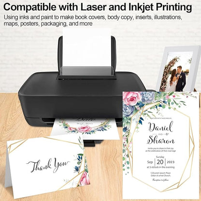 Joyberg 200P White Cardstock 8.5 x 11, 230gsm Cover Cardstock Paper, 85 Lb Heavy Card Stock for Printer, Card Stock Paper for Invitations, Scrapbooking, Crafts, Diy Cards, Decoration, Drawing