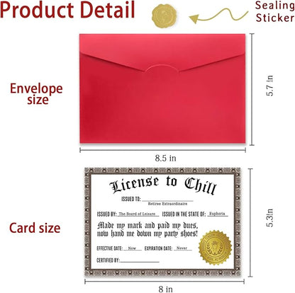 Funny Retirement Gift Card for Men & Women – Hilarious 'License to Chill' – Best Retirement Gifts for Him, Her – Retirement Card for Man, Farewell Card for Coworkers – Perfect Coworker Leaving Gifts