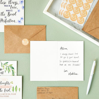 Faithful Finds 120 Pack Christian Greeting Cards Bulk with Envelopes, Religious Encouragement Scripture, 20 Inspirational Bible Verse Designs (4x6 In)