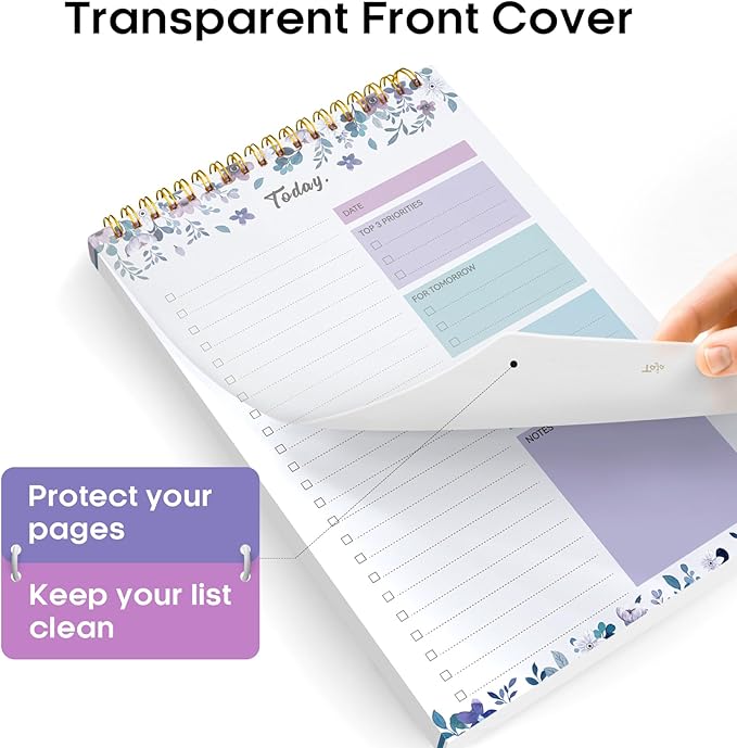 To Do List Pad - To Do List Notebook for Work with 52 Sheets, Undated Daily Planner Perfect for Daily Tasks and Goal Setting, To Do List Notepad Suitable for Office, Home and School-VioletBloom