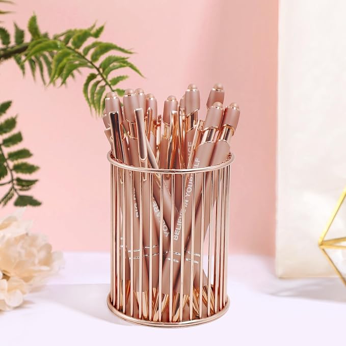 Stylus Pens for Touch Screens, 12 Pack Rose Gold Inspirational Pens, 1.0mm Medium Point BallPoint Pens, Cute Pens Nurse Gifts Office Supplies for Women (Motivational, 12 Pcs Rose Gold)