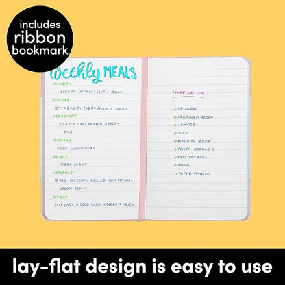 PAPERAGE Lined Pocket Journal Notebook, 2 Pack, (Blush), 160 Pages, Small Notebook, 3.6 inches x 5.6 inches - 100 GSM Thick Paper, Hardcover