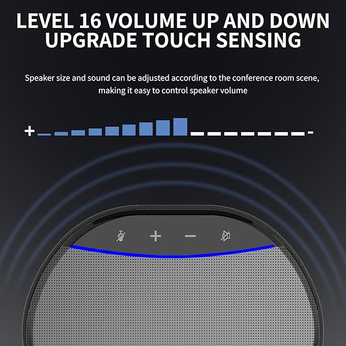 XTUGA K6 Conference Speaker and Microphone Speakerphone Noise Reduction 360°Voice Pickup USB Mic Compatible with Video Call, Zoom, Teams, Skype, Home Office Meeting