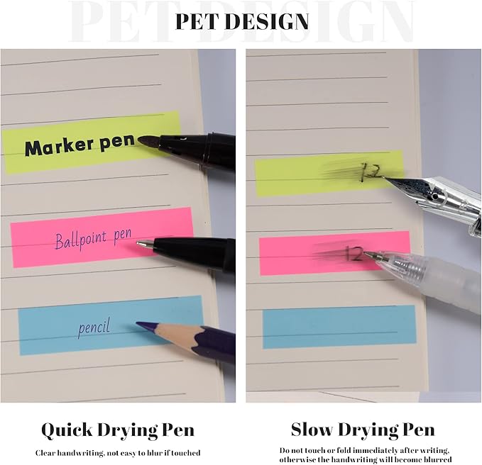 Golcellia 300 Pcs, Transparent Sticky Notes, Page Markers, Sticky Tabs, Label Stickers, Pop Up Index Tabs, Flags Stickers