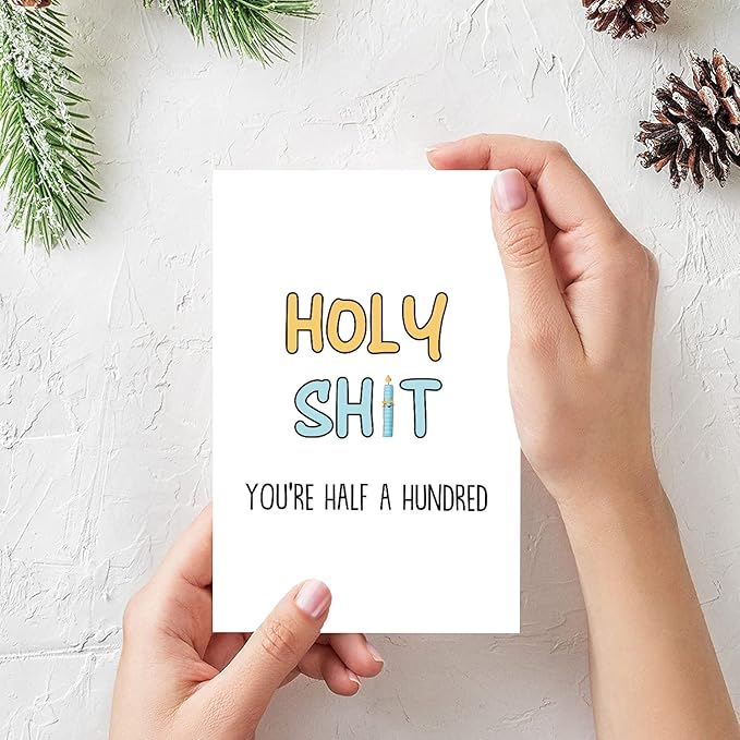 Funny 50th Birthday Card, Rude 50 Years Old Birthday Card for Friend Him Her, 50 Birthday Gift for Men Women